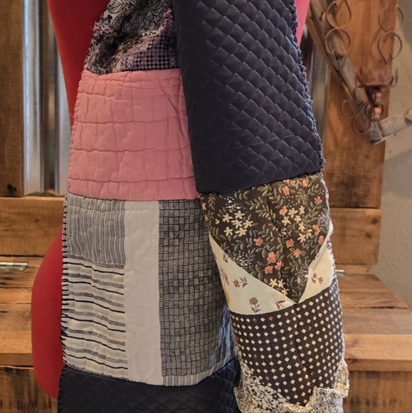 Upcycled Blanket patch winter Scarf handmade Ruffle Dont Throw It Out - Picture 4 of 7